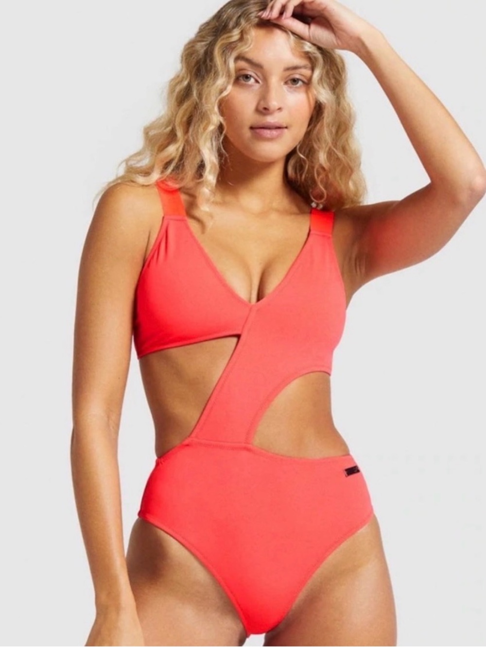 Gymshark Horizon Lifestyle Cutout One-Piece Swimsuit Neon Pink XS/S Est.